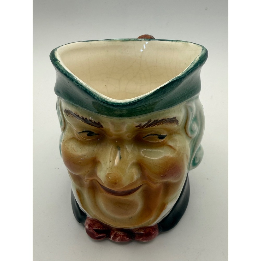 Vintage Hand Painted Character Pitcher Toby Jug Made in Japan Green Tricorn Hat